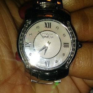 Invicta Watch (Silver) w/diamond accents